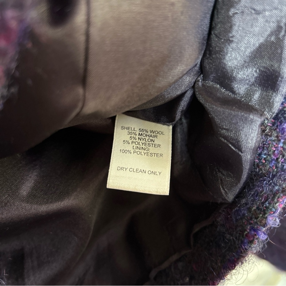 VTG Women's Talbots Wool Mohair Skirt Suit Set Purple Size 6 Petite Made in USA - Picture 16 of 16